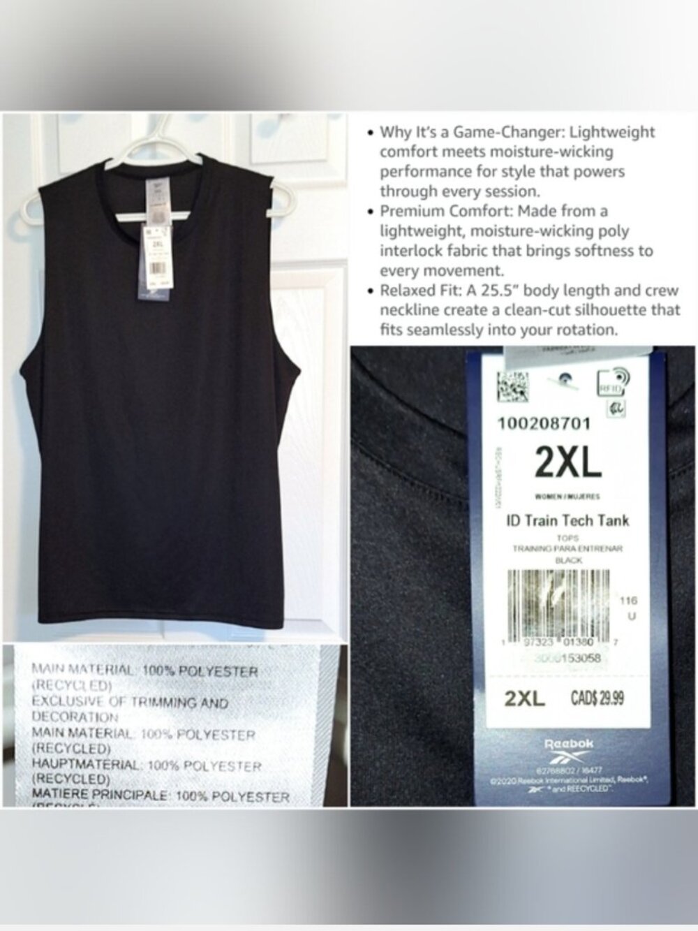 Reebok dry fit tank size 2XL - NWT - Picture 8 of 16